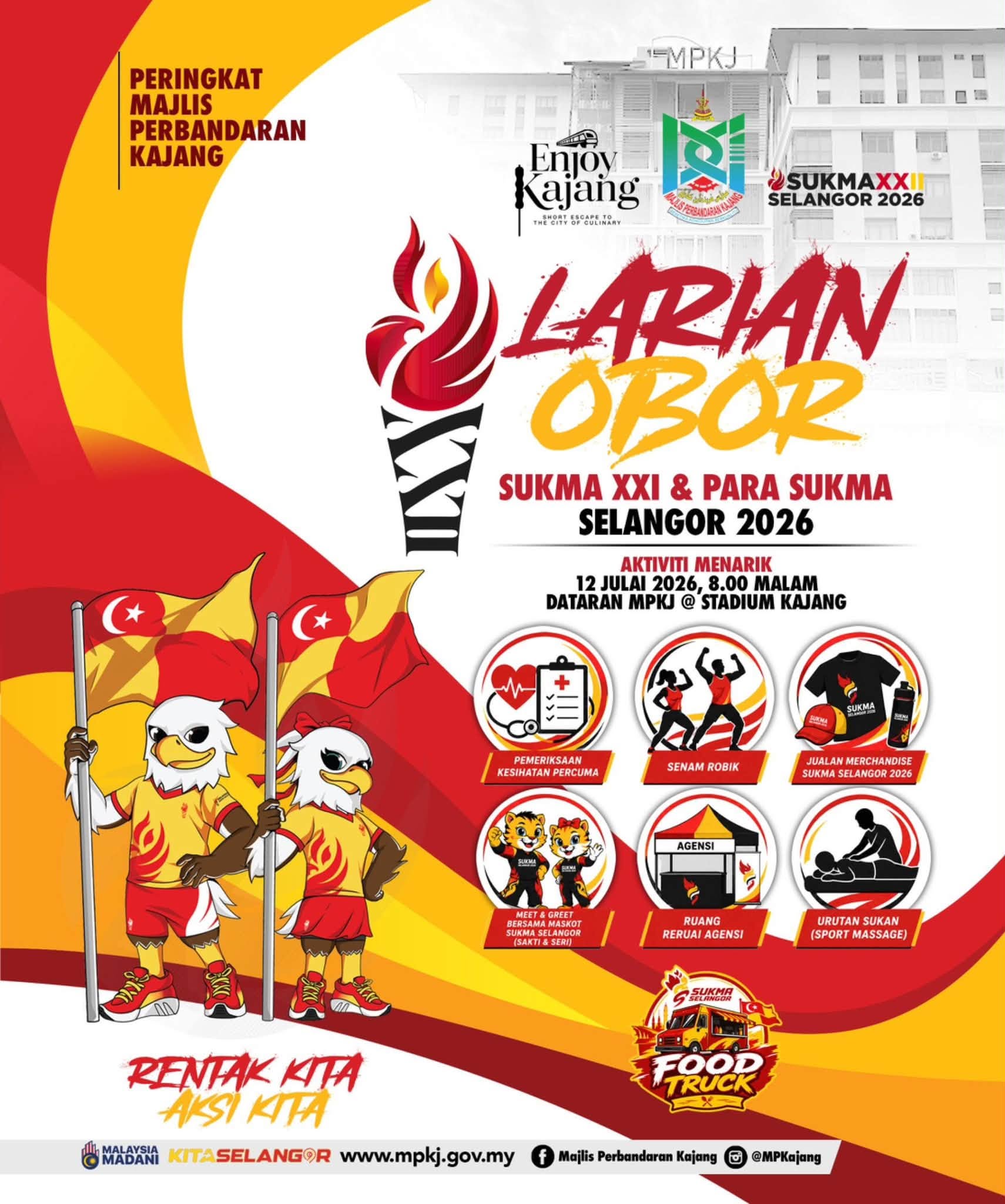 larian obor sukma xxii dan para sukma selangor 2026 peringkat majlis perbandaran kajang 1
