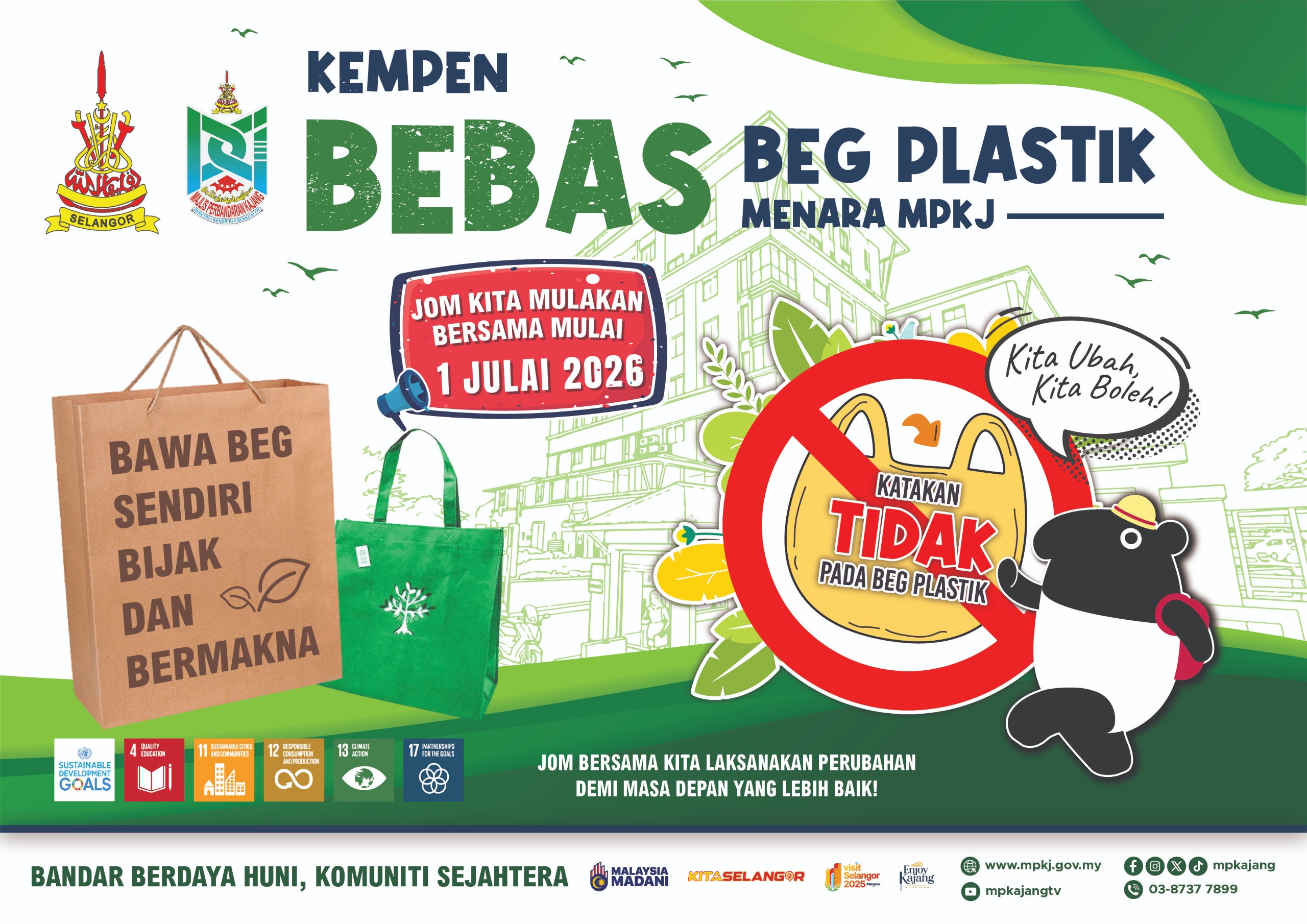 Kempen Bebas Beg Plastik Menara MPKj