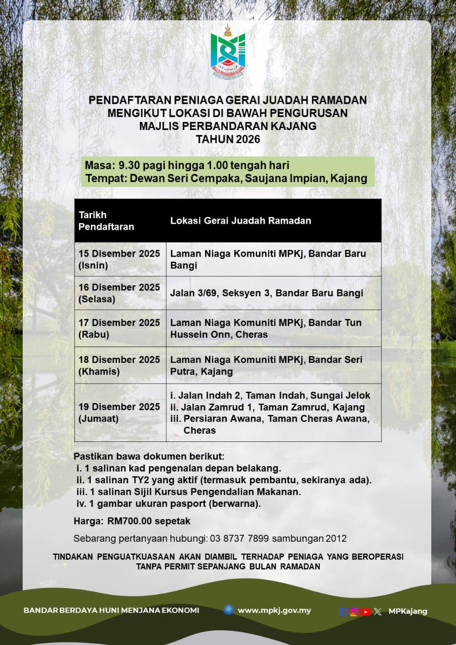 PENDAFTARAN PENIAGA GERAI JUADAH RAMADAN 2026